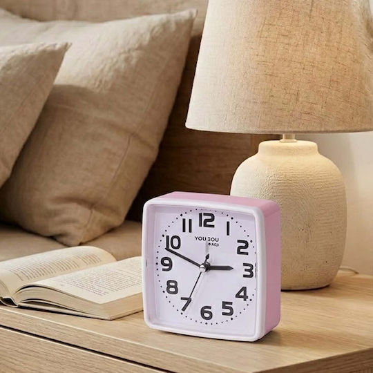 Avizar Table Clock Bedroom 13cm Clear Precise Time Display Pink