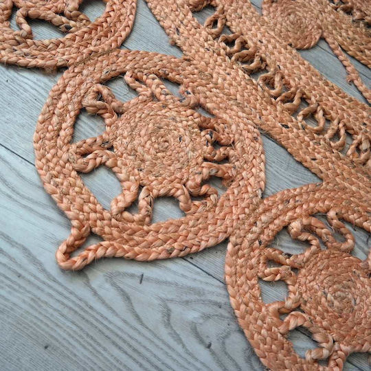 Klonaras Piemonte Handmade Rug Round Summer from Jute Rust