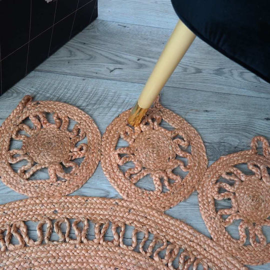Klonaras Piemonte Handmade Rug Round Summer from Jute Rust