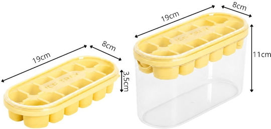 Silicone Ice Cube Mold with Lid 12 Slots Storage Container 3-07447_zo