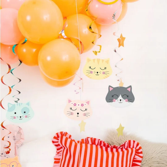 Decorative Twists Colorful Spirals Kittens Cats Birthday 85cm 6pcs