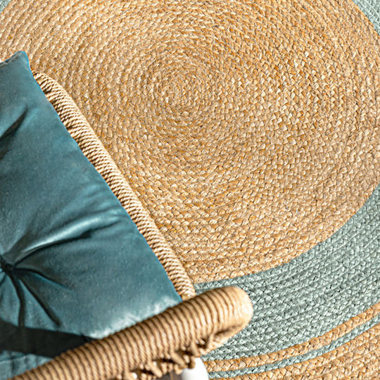 Guy Laroche Grande Rug Round Summer from Jute Aqua