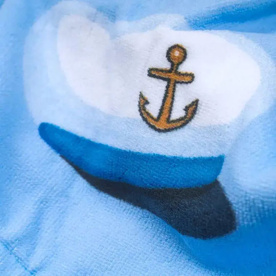 Kids Bathrobe Light Blue with Hood Kids Bathrobe Light Blue with Hood
