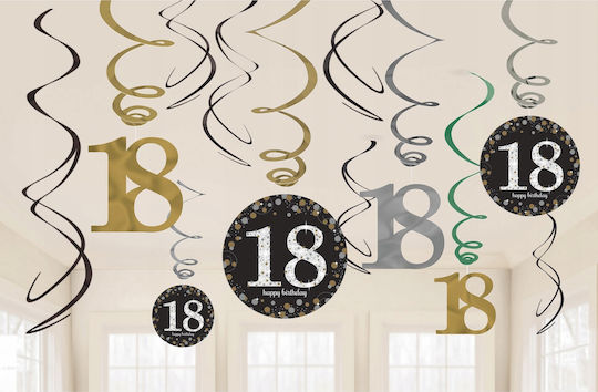 Decorative Swirls 18th Birthday 12 Pcs