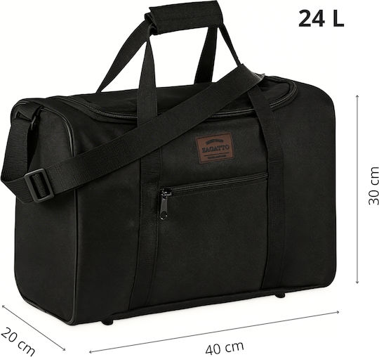 Zagatto Geantă Voiaj Tip Rucsac 24l Neagră Textilă M40xL20xÎ25cm
