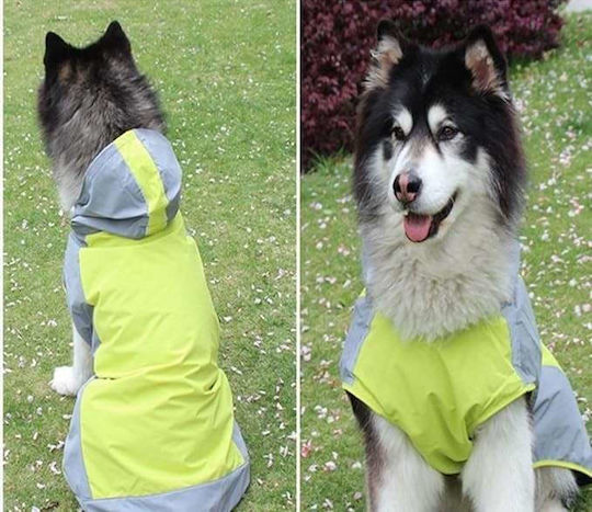 Dog Coat Waterproof Hooded Yellow Large