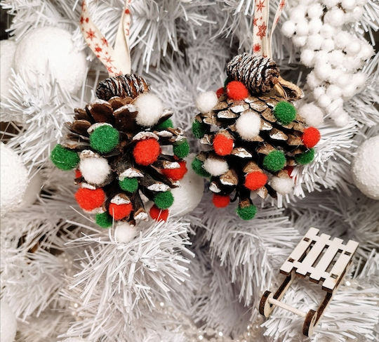Pompon Plusat Mix Accesorii De Crăciun 140 Bucăți