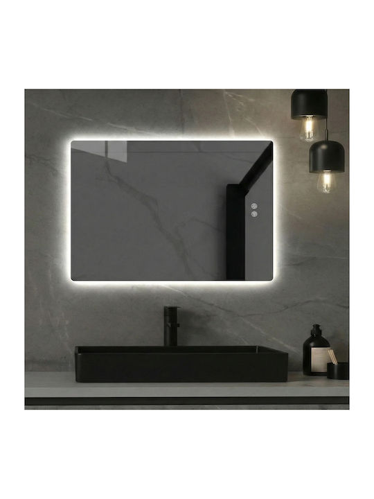 Futura Rechteckiger Badezimmerspiegel LED Berührung 60x80cm