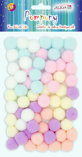 Pastell Plüsch Pom Poms Mix Farben 2cm 60 Stück