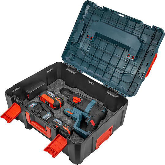 Bormann Pro BBP5438X44T4CA Battery Tool Set Angle Grinder Impact Drill Driver Impact Wrench & Rotary Hammer Brushless with 2 Batteries 4Ah and Case