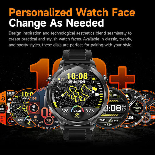 Microwear MK100 Smartwatch with Heart Rate Monitor (Black)