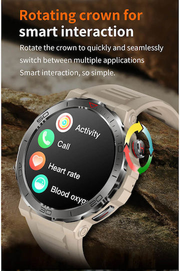 Microwear MK68 Smartwatch mit Herzfrequenzsensoren (Army Green Silikon)