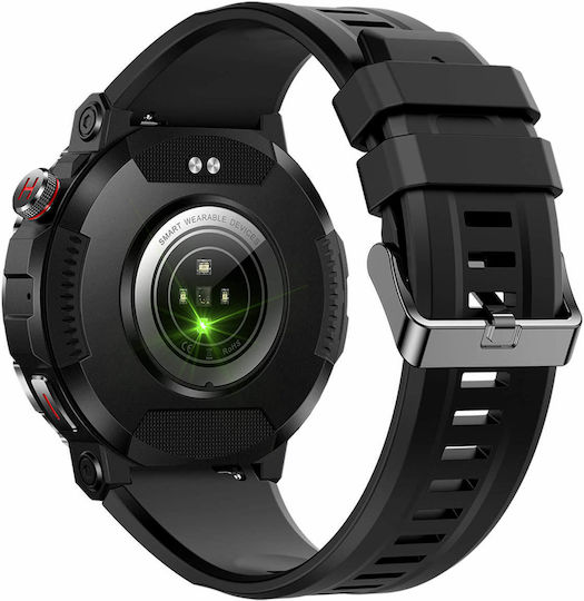 Microwear MK68 Smartwatch mit Herzfrequenzsensoren (Army Green Silikon)