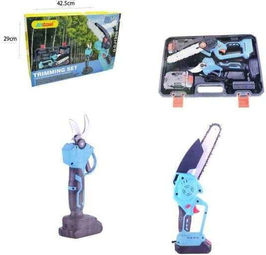 Andowl CT1298 Σετ Αλυσοπρίονο & Ψαλίδι Κλαδέματος Brushless 48V με Μπαταρίες
