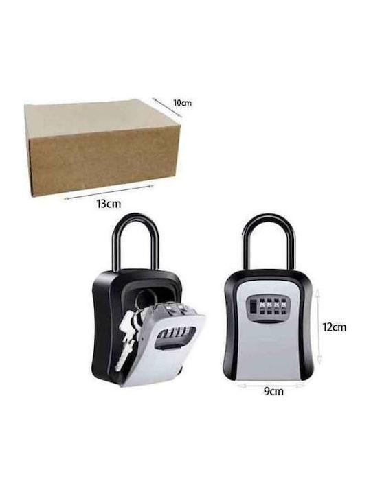 Wall-Mounted Combination Key Holder Metallic with Lock