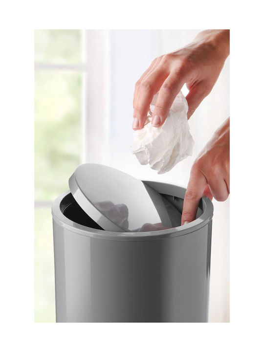 SteweHome Bathroom Accessory Set Plastic Grey 5 Pieces
