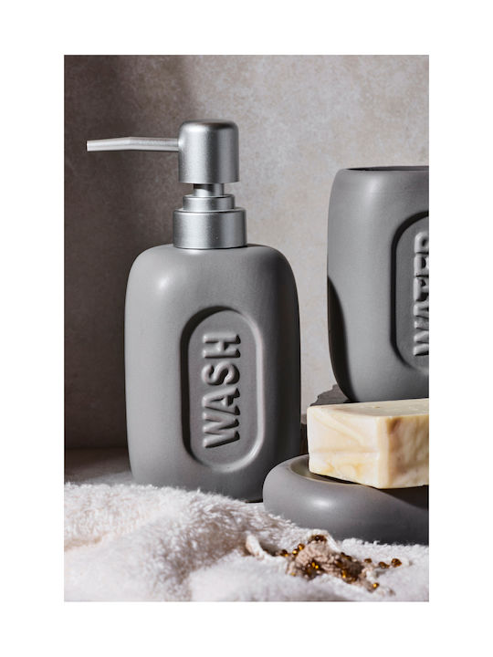 SteweHome Bathroom Accessory Set Resin Grey 4pcs