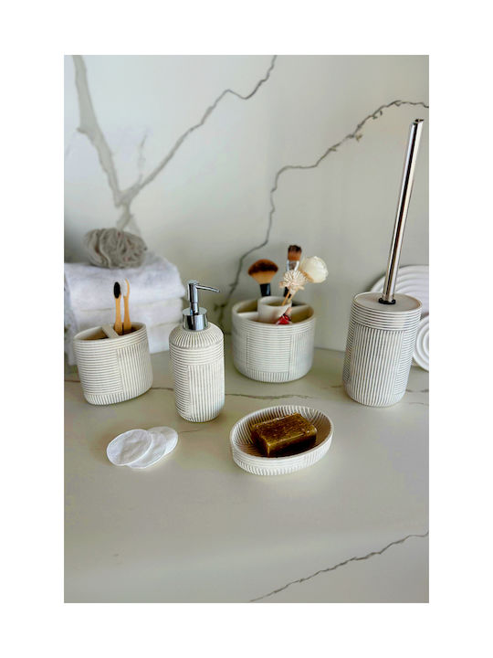 SteweHome Bathroom Accessory Set Resin Beige 5 Pieces