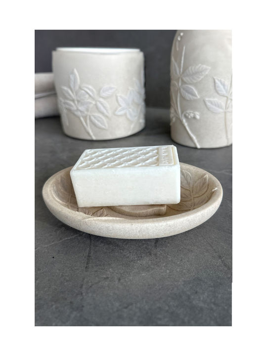 SteweHome Bathroom Accessory Set Resin Beige 5 Pieces