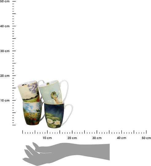 Claude Monet Tasse aus Porzellan Braune 350ml 4 Stück
