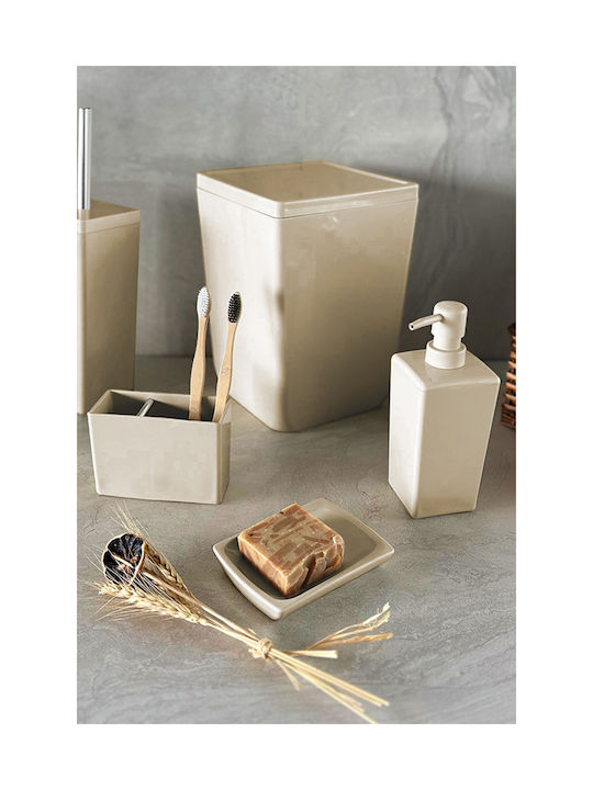 SteweHome Bathroom Accessory Set Plastic Beige