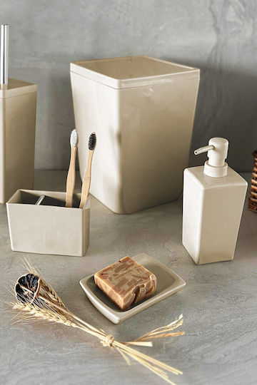 SteweHome Set Accesorii Baie Plastic Bej