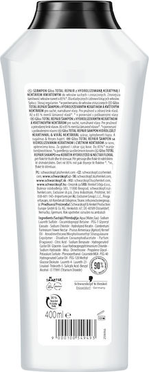 Gliss Sampon De Par Total Repair Reconstrucție/Hrană Și Netezire Pentru Păr Deteriorat 400ml