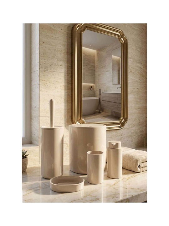 SteweHome Bathroom Accessory Set Plastic Beige 5 Pieces