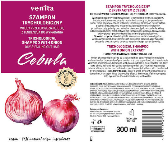 Venita Trichological Formula Onion Shampoos 300ml