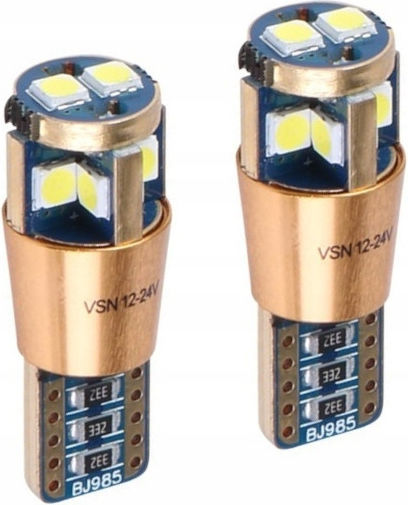 W5w T10 LED Крушки 12/24V Canbus 6000K Силно Хладко Бяло