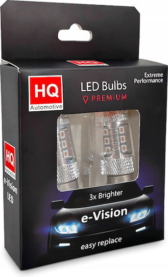 Led Bulbs P21w Ba15s Piercing Red Lenses Usa Set 2 Pieces