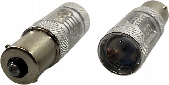 Led Bulbs P21w Ba15s Piercing Red Lenses Usa Set 2 Pieces