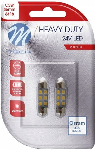 2x Крушка C5w C10w 36mm LED Osram 24V 6xSMD Бяла