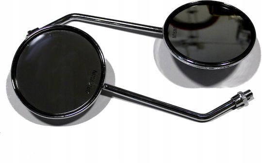 New Mirror Motorcycle Mirrors Chrome M10 Scooter Custom Bobber Chopper