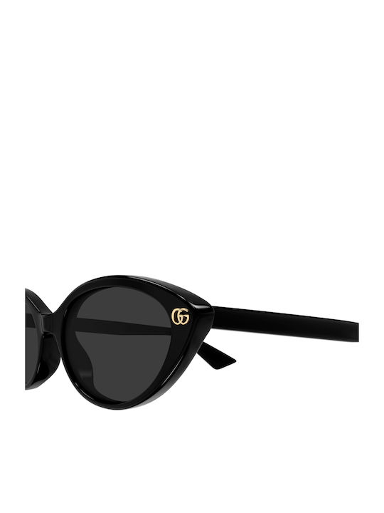 Gucci Unisex Sonnenbrillen mit Schwarzem Horn umrandetem Rahmen und Grauen Gläsern GG2110S 001