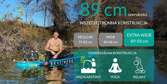 Skatinger Prana Надуваема SUP Дъска с Дължина 3.5m Зелена