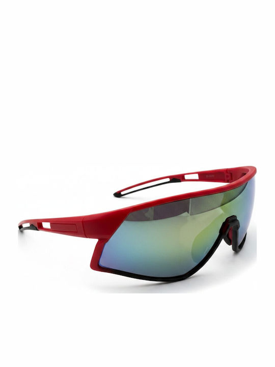 V-store Unisex Sonnenbrillen mit Roter Horn umrandeter Rahmen und Blauen Polarisiert Gläsern