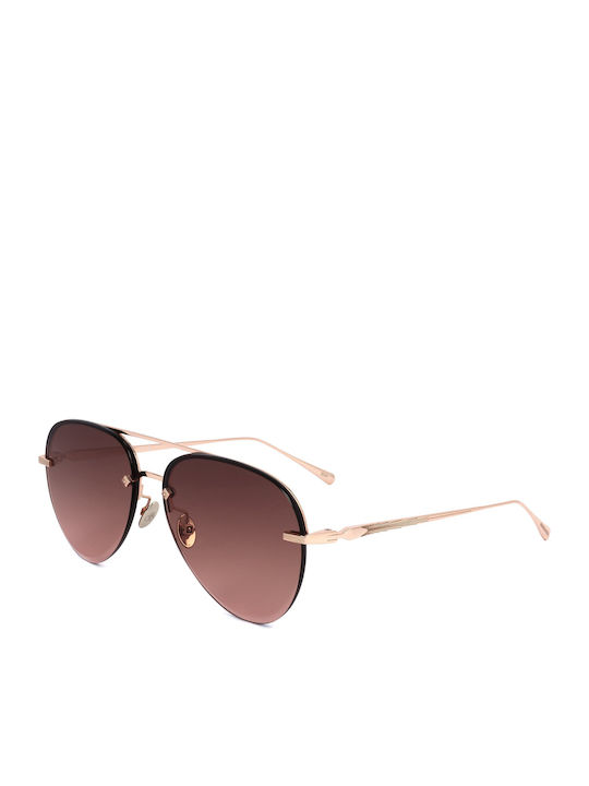 Scotch & Soda Damen Sonnenbrille mit Gold Metall Gestell und Rosa Verlaufsfarbe Linse SS5016-401