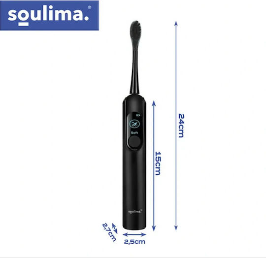 Soulima Ηλεκτρική Οδοντόβουρτσα με Θήκη Ταξιδίου 26851 Μαύρη