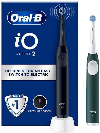 Oral-B Io Series 2 Ηλεκτρική Οδοντόβουρτσα με Αισθητήρα Πίεσης και Θήκη Ταξιδίου Μαύρη