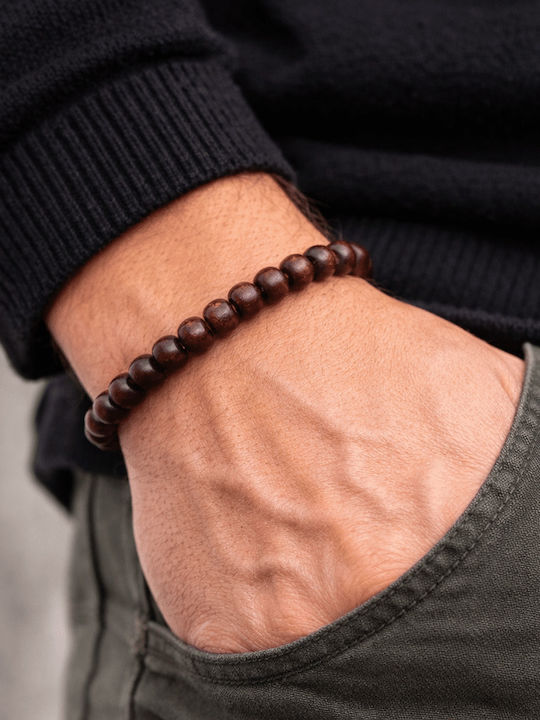 Men's Black Beaded Bracelet Man66