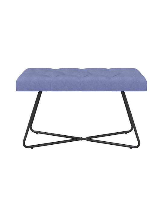 Wooden Blue Denim Bench Stool 80x40x46cm