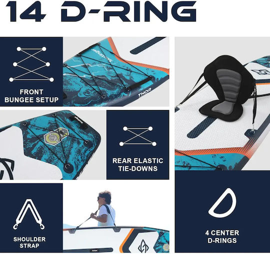 Skatinger Thor Aufblasbare SUP Board mit Länge 3,5 m Blau