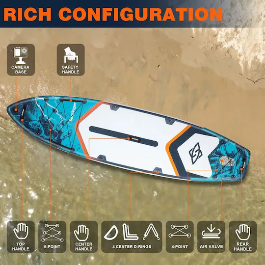 Skatinger Thor Aufblasbare SUP Board mit Länge 3,5 m Blau