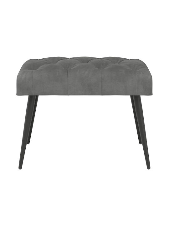 Bench Stool Upholstered with Dark Grey Velvet 60x40x45cm