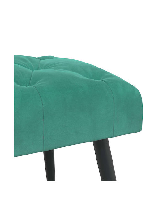Velvet Upholstered Bench Stool Turquoise 60x40x45cm