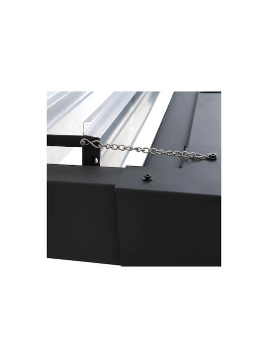 Πέργκολα Κήπου με Οροφή σε Γκρι Χρώμα 306x306cm