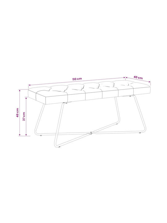 Wooden Blue Denim Bench Stool 46x110x40cm
