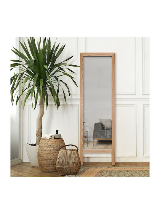 Fratelli Home Leva Καθρέπτης με Καφέ Ξύλινο Πλαίσιο 145x45cm