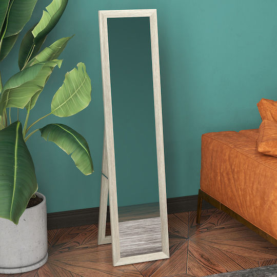 HomCom Καθρέπτης με Γκρι Ξύλινο Πλαίσιο 157x37cm